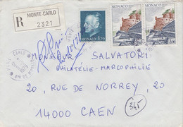 MONACO :1979: Y.990(2x) + 1144 On Registered Cover. - Lettres & Documents