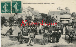CPA Villers Bocage - Place Du Crochet - Marché Aux Petits Porcs Animee Geanimeerd CPA France Frankrijk - Autres & Non Classés