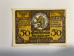 Allemagne Notgeld Fallersleben 50 Pfennig - Collections