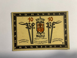 Allemagne Notgeld Frankfurt 10 Pfennig - Collections