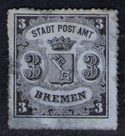 3 Grote Schwarz/blaugrau - Bremen Nr. 6 X Typ II - Ungebraucht Ohne Gummi - Bremen