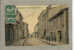 CPA - (69) PIERRE-BENITE - Vue De La Grande Rue Du Côté De Lyon En 1908 - Carte Colorisée D'aspect Toilé - Pierre Benite