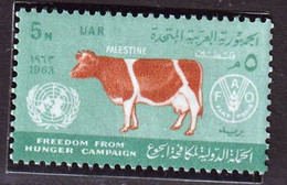 CAMPAGNE CONTRE LA FAIM - Palestine, UAR,  Boeuf Domestique, Blé, Maïs - 1963 - MNH - Against Starve