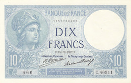 Billet 10 F Minerve Du 15-12-1927 FAY 06.12 Alph. C.46311 N° 466 NEUF - 10 F 1916-1942 ''Minerve''