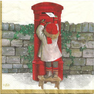 (L 510) Serviette En Papier (philatélie, Timbre) Enfant Postant Une Lettre (boîte à Lettres Anglaise) Courrier - Company Logo Napkins