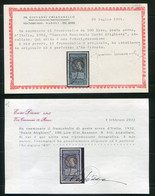 REGNO 1932 DANTE ALIGHIERI P.A. 100 L. CENTRATA ANNULLO ORIGINALE LUSSO 2 CERT. - Used
