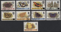Swaziland (07) 1987 - 1992. Butterflies Series. 9 Different Stamps. Used. Hinged. - Swaziland (1968-...)