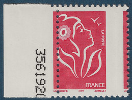 France Marianne De Lamouche N°3734** Type I Piquage Décalé En Bord De Feuille Numéroté Signé CALVES - 2004-2008 Marianna Di Lamouche