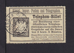 10 Pf. Telefon-Billet Ganzsache (TB 18) Mit Ortsstempel München - Bavaria