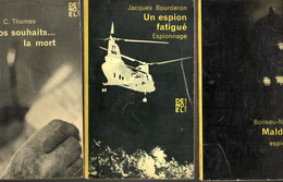 3 Livres Editions Denoel Crime/Club N:205.211.250 -  A Vos Souhaits La Mort Un Espion Fatigué & Maldonne De 1962/63/67 - Other & Unclassified