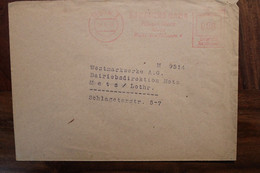 1944 Löthringen Lorraine Cover WK2 Dt Reich Besetzung Occupation Deutsche Bank Oblit. Mécanique EMA - WW II