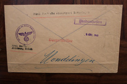 1940 Diedenhofen Thionville Mondelingen Mondelange Löthringen Cover Reich Besetzung Dienstpost Frei Durch Ablösung - Guerra De 1939-45