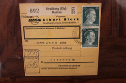 Elsass 1944 Strasbourg Meinau Luxembourg Luxemburg Cover Dt Reich Besetzung Occupation Alsace Strassburg Straßburg - WW II