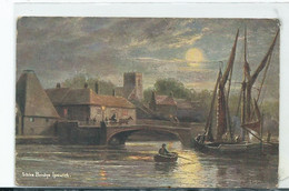 Ipswich    Postcard  Suffolk Stoke Bridge Artist Signed Unknown Artist  Naturette Unused - Ipswich