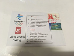 (1 G 26) Beijing 2022 Winter Olympic Games - Postmarked Opening Day Of The Games 4-2-2022 - Cross-country Skiing - Hiver 2022 : Pékin