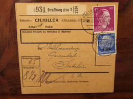 Elsass 1941 Strasbourg 2 Cover Dt Reich Besetzung Occupation Alsace Strassburg Straßburg Paket - Guerra De 1939-45