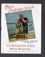 (paquebots) Horaire Hiver Printemps 1955-56 ALGERIE TUNISIE BALEARES  Cie Navigation Mixte  (PPP34775) - Mondo