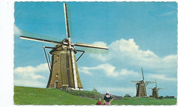 Postcard Netherlands Windmills Stamp Gone Postage Due Pmk. 1964 Vintage - Leidschendam