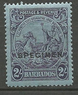 BARBADE N° 151 Surchargé Spécimen NEUF* TRACE DE CHARNIERE  / MH - Barbados (...-1966)