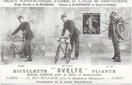 Manufacture D'armes Et Cycles : Bicyclette Pliante "Svelte" - CPA Reproduction -  Collection "Cartes D'Autrefois" - Saint Etienne