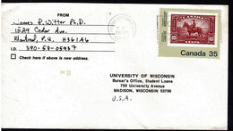 Canada 1982 International Philatelic Youth Exhibition 35c On Letter To USA - Lettres & Documents