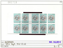 Andorra 2003 - Andorre Francaise 2003 - Michel 596 Im Kpl. MH-012 -  ** Mnh Neuf Postfris - Carnet / Booklet - Markenheftchen