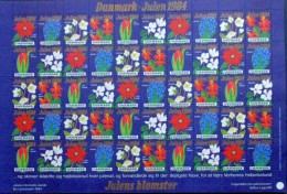 Denmark 1984 Christmas Seal 1984 MNH ( **)  Full Sheet  Unfolded   Christmas Flowers   Fleurs De Noël - Feuilles Complètes Et Multiples