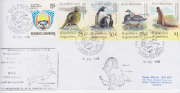 Polaire Argentin, Lettre Obl. Base Orcades Le 16 Dec 95 Sur TP N° 1849 à 1852 (faune Des îles Malouines) 1854 - Covers & Documents