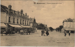 CPA MONTEREAU Place Et Avenue De La Gare (924770) - Montereau