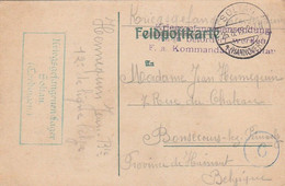 WW1 -Carte En Franchise Du Camp Prisonniers De Soltau Vers Bonsecours Lez Péruwelz (Hennequin 12e Ligne Belge) - Krijgsgevangenen