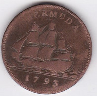 Bermuda Bermudes 1 Penny 1793 George III, En Cuivre , KM# 5. Navire, 3 Mats - Bermudes