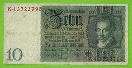 ALLEMAGNE / 10 MARK / 22 - 01 - 1929 / SERIE B / N° K 13722796 - 10 Mark