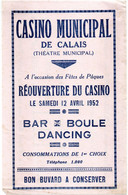 Buvard Casino De Calais - Cine & Teatro