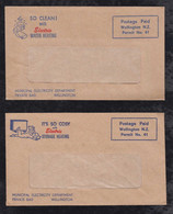 New Zealand Ca 1970 2 Cover POSTAGE PAID WELLINGTON Electric Water Heating + Storage Heating - Brieven En Documenten