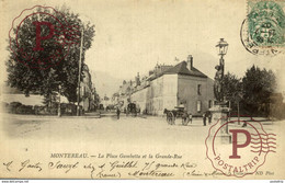 CPA MONTEREAU 91 - La Place Gambetta Et La Grande Rue - Montereau