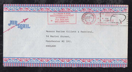 New Zealand 1979 Meter Airmail Cover 50c WELLINGTON To MANCHESTER England Park & Son - Cartas & Documentos