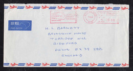 New Zealand 1981 Meter Airmail Cover $0,60 Auckland To Bideford England New Zealand Wire Advertising - Covers & Documents