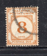 843A - MALAYAN POSTAL UNION 1945 , Tasse Gibbons N. D10 Usato 15X14 - Malayan Postal Union