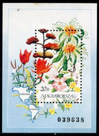 HUNGARY 1991 Flowers Of The Americas Block MNH / **.  Michel Block 214 - Unused Stamps