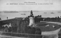 SAINT-MALO - La Hollande - Statue De Jacques Cartier - La Rade, Au Loin Dinard - Saint Malo