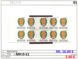 Andorra 2001 - Andorre Francaise 2001 - Michel 561 Im Kpl. MH-011 -  ** Mnh Neuf Postfris - Carnet / Booklet - Markenheftchen