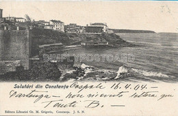 OLD POSTCARD - ROMANIA - SALUTARI DIN CONSTANTA - VIAGGIATA 1904 - E57 - Romania