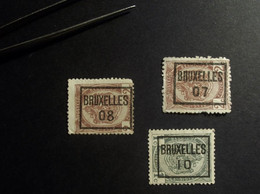 Belgie Belgique - 1893 - 1900  - COB/OBP - 53 - 55 -  ( 3 Values) - Voorgestempeld - Typos 1906-12 (Armoiries)