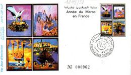 Maroc Al Maghrib 1248/51 Fdc Année Du Maroc En France, Cigogne, Musique, Peinture, Costumes, Danse - Sin Clasificación