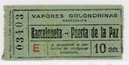 GSC 034 BCN - BILLETE DE VAPORES GOLONDRINAS - BARCELONA // (TD-A4) - Europe