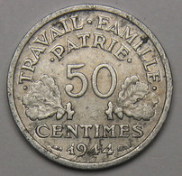 50 Centimes Francisque, Légère, 1944 B (Beaumont-le-Roger)  - Etat Français - 50 Centimes