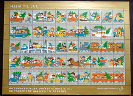 Denmark 2000 Christmas Seal 2000 MNH ( **)  Full Sheet  Unfolded - Feuilles Complètes Et Multiples
