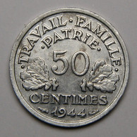50 Centimes Francisque, Légère, 1944 B (Beaumont-le-Roger)  - Etat Français - 50 Centimes