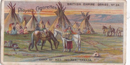 34 Native Indian Camp In Canada  - British Empire Series 1904 -  Players Original Antique Cigarette Card - Player's