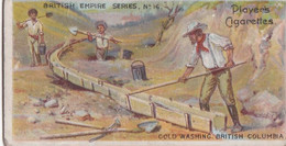 16 Gold Washing British Columbia  - British Empire Series 1904 -  Players Original Antique Cigarette Card - Player's